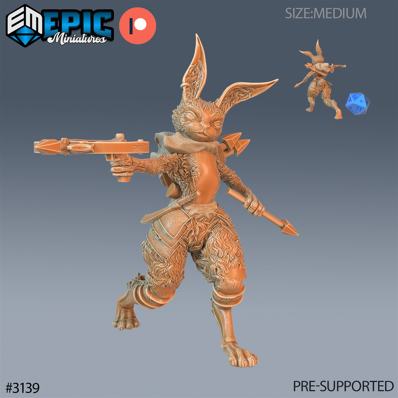Rabbit Folk Warrior 3D-printed model