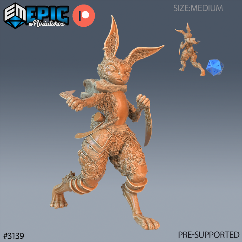 Rabbit Folk Warrior 3D-printed model