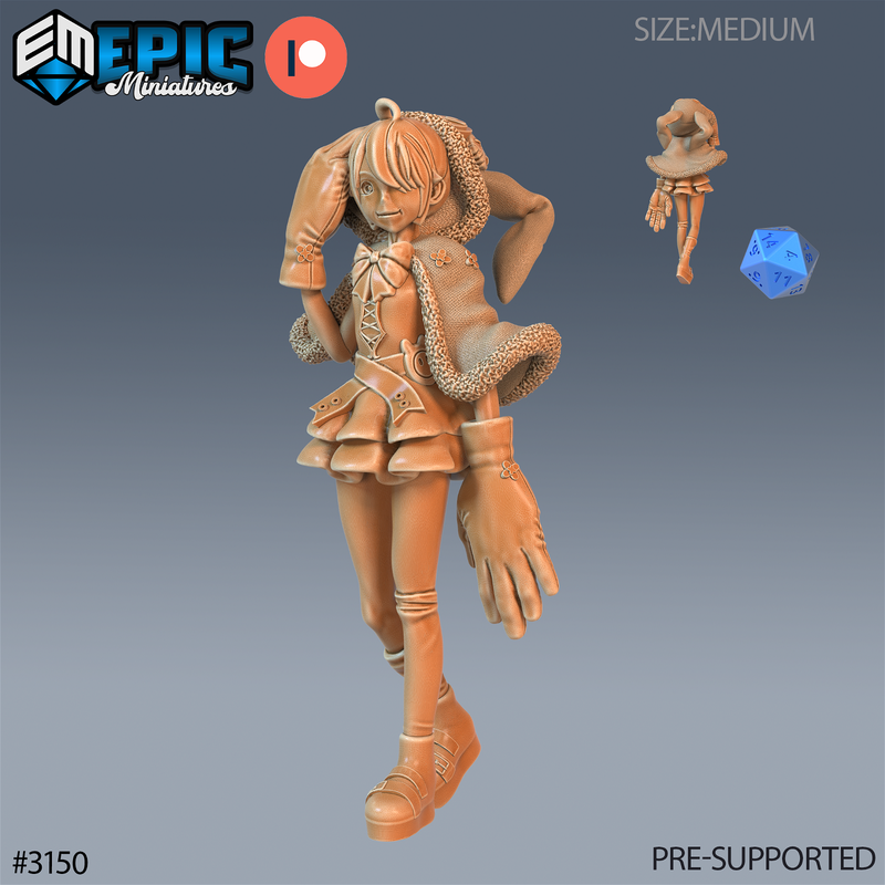 Rabbit Hoodie Girl 3D-printed model