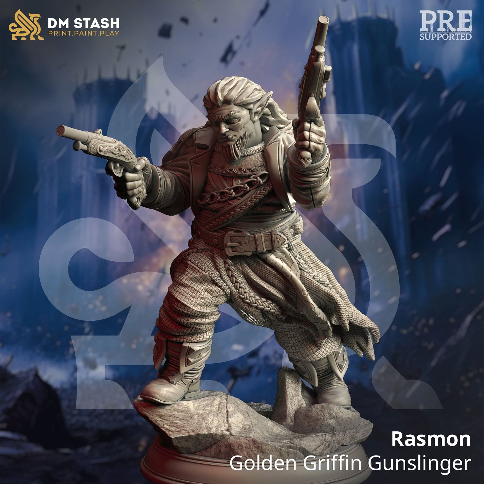 Rasmon - Golden Griffin Gunslinger - The Printable Dragon