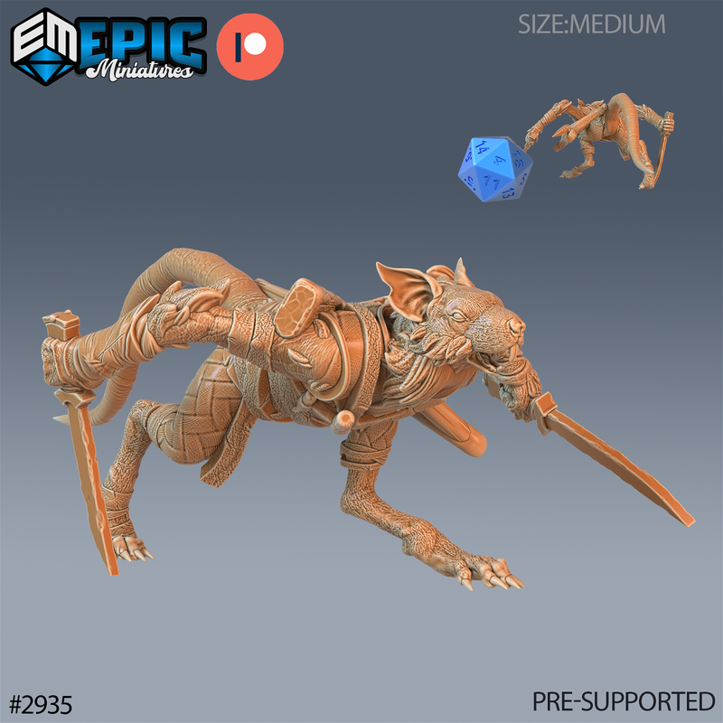 Ratfolk Rogue 3D-printed model
