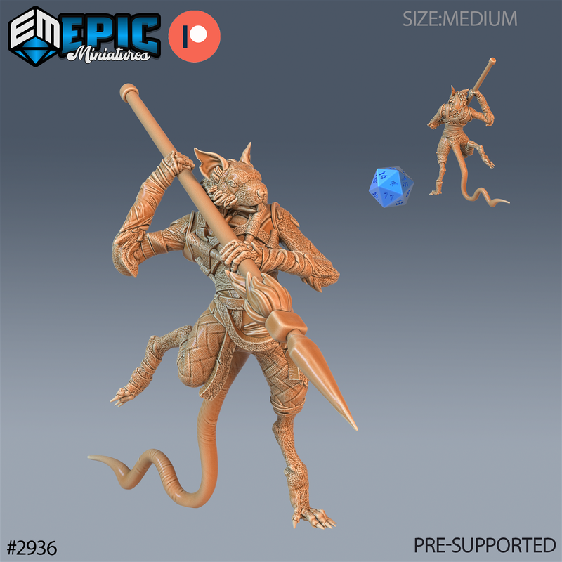 Ratfolk Rogue 3D-printed model