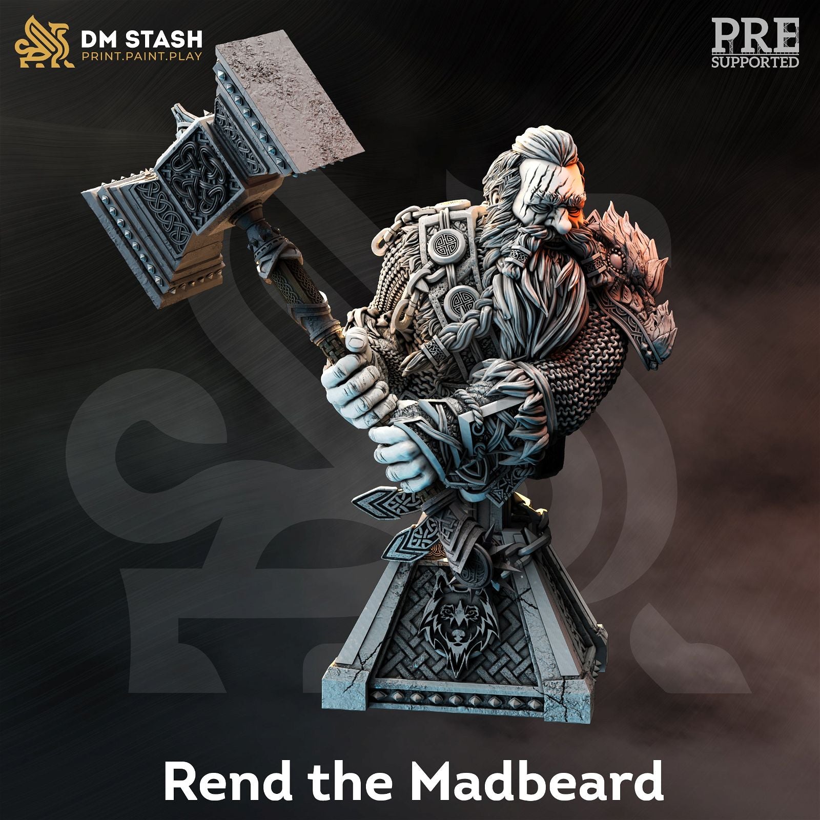 Rend The Madbeard Bust - The Printable Dragon