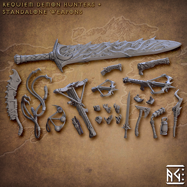 Requiem Demon Hunter Standalone Weapons Pack - The Printable Dragon