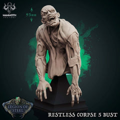Restless Corpse Bust 3D-printed model