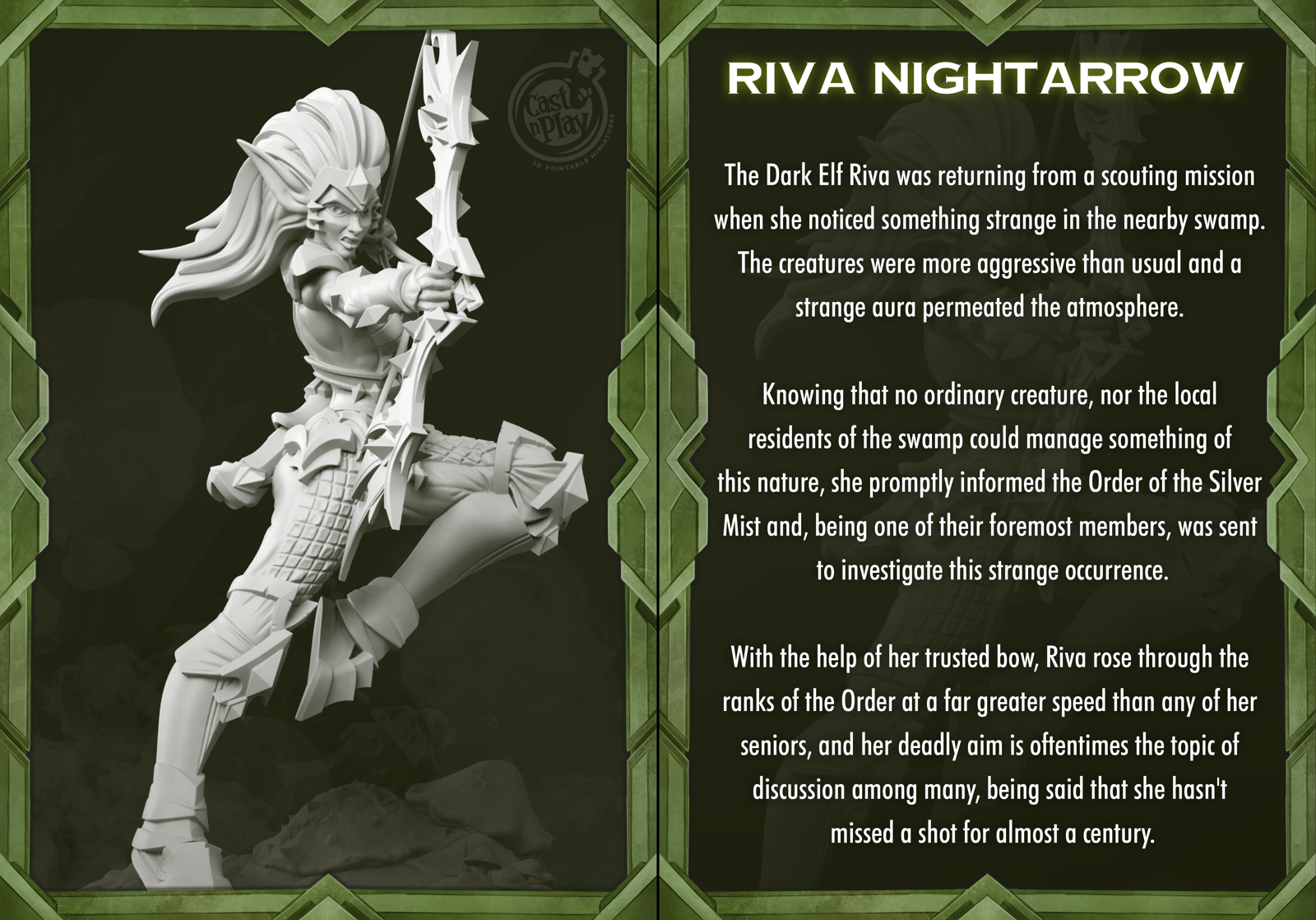 Riva Nightarrow The Dark Elf - The Printable Dragon