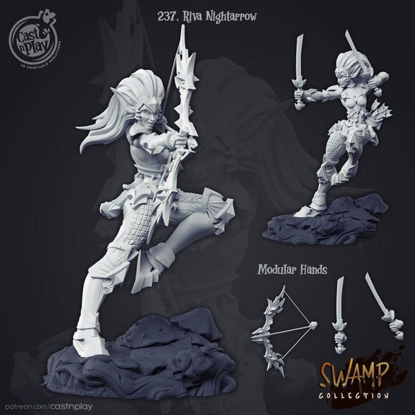 Riva Nightarrow The Dark Elf 3D-printed model