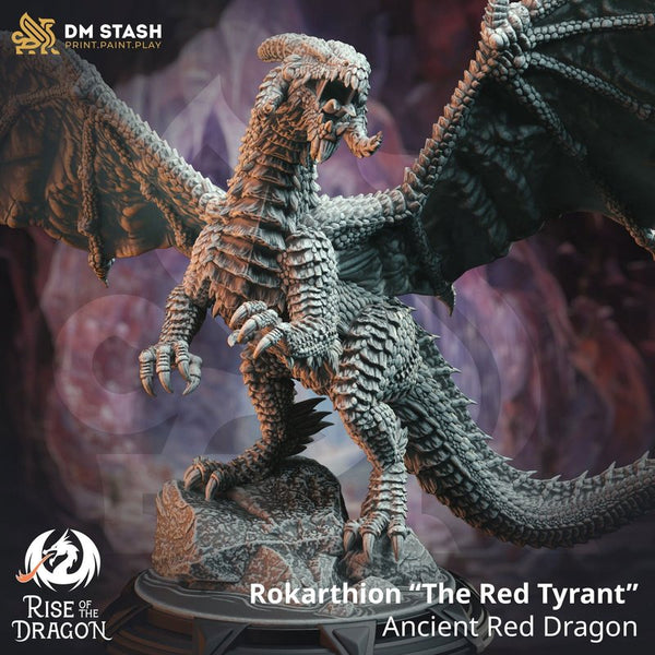 Rokarthion “The Red Tyrant” - Ancient Red Dragon 3D-printed model