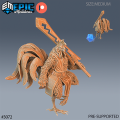 Rooster Warrior 3D-printed model