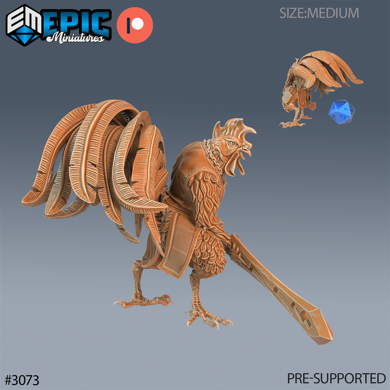 Rooster Warrior 3D-printed model