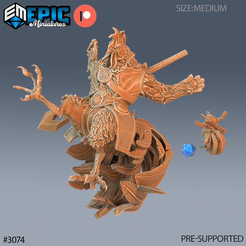 Rooster Warrior 3D-printed model