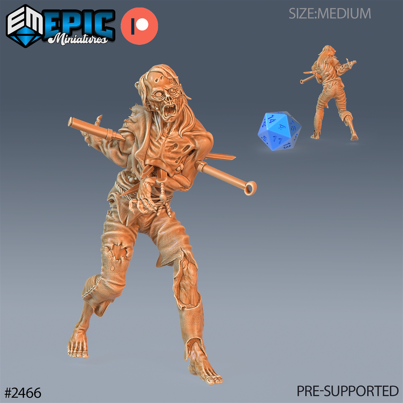Rotting Zombie Male 3D-printed model