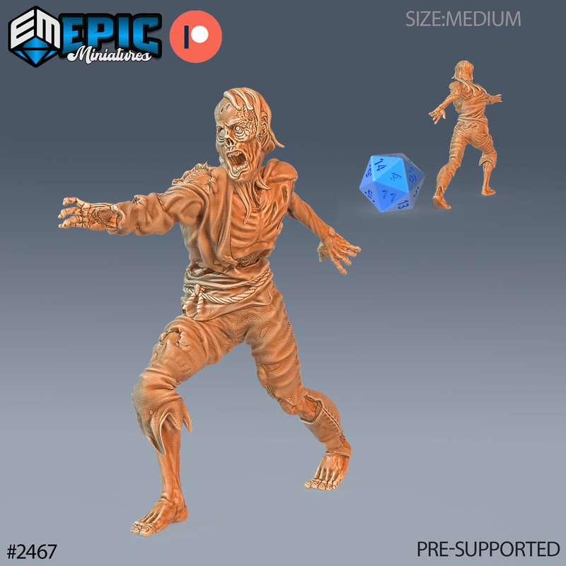Rotting Zombie Male 3D-printed model