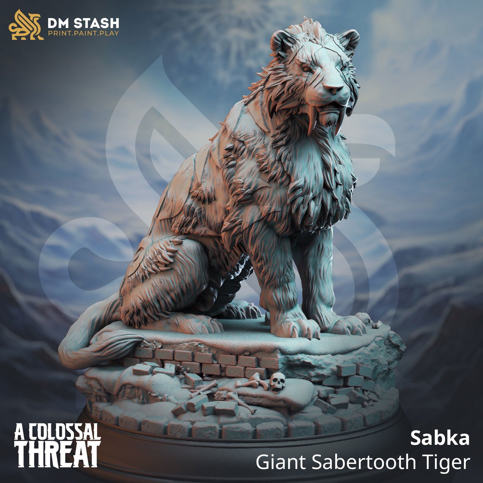 Sabka - Giant Sabertooth Tiger - The Printable Dragon