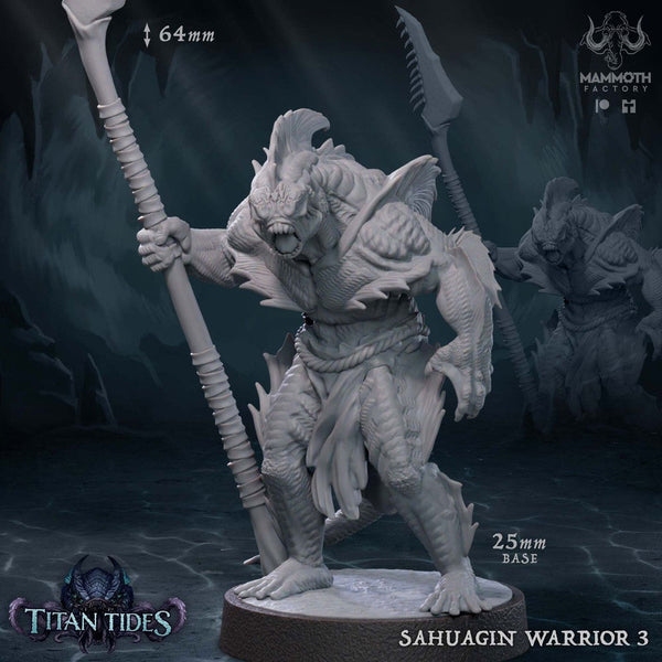Sahuagin Warrior - The Printable Dragon