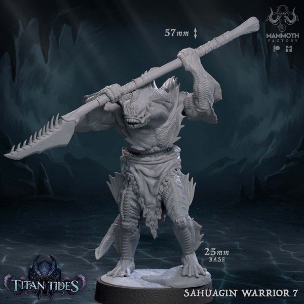 Sahuagin Warrior 3D-printed model