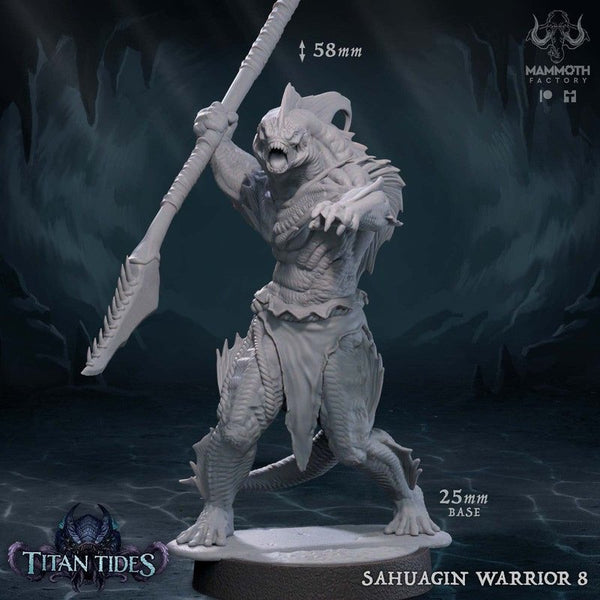 Sahuagin Warrior 3D-printed model