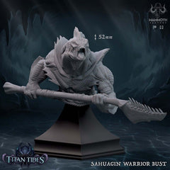 Sahuagin Warrior Bust 3D-printed model