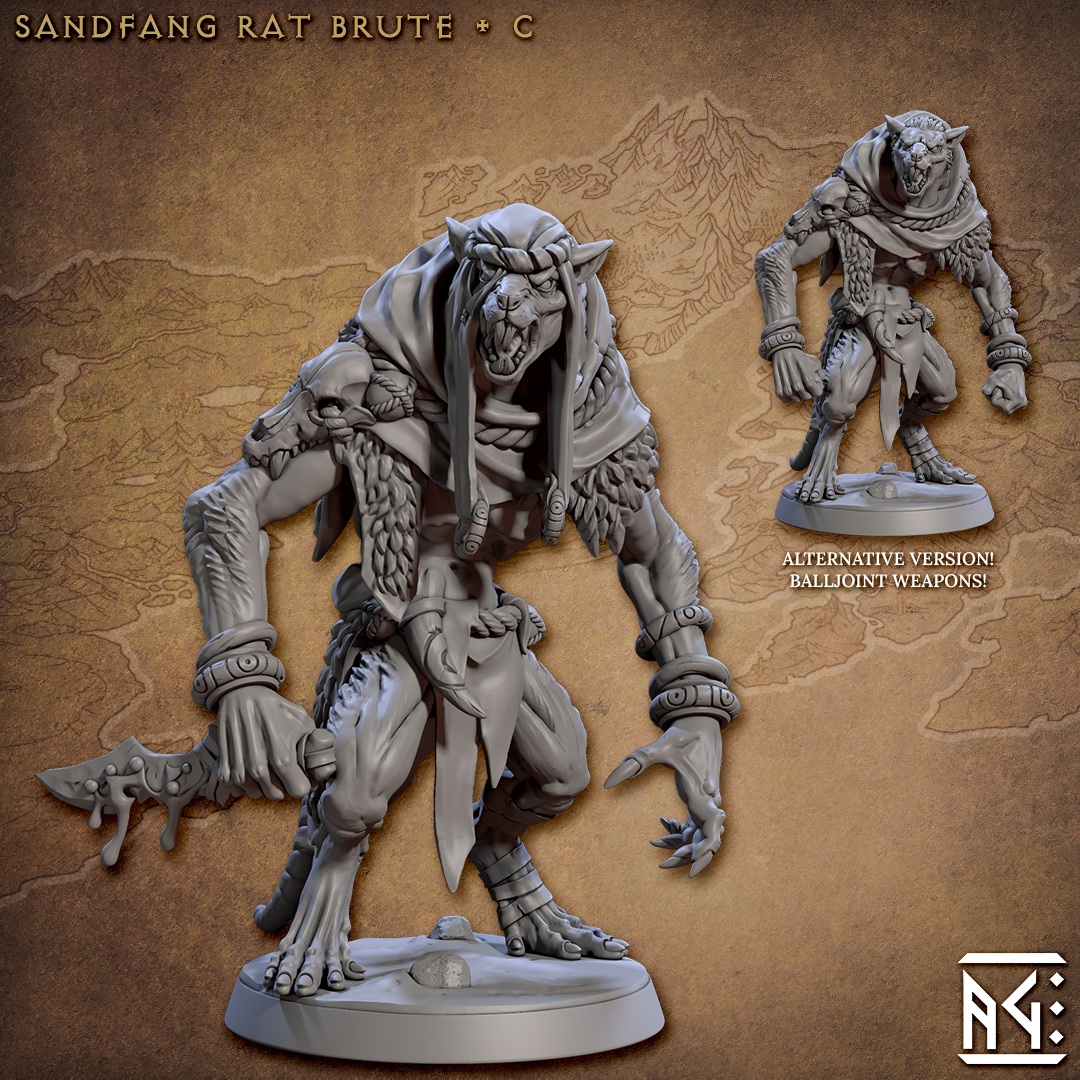 Sandfang Rat Brutes - The Printable Dragon