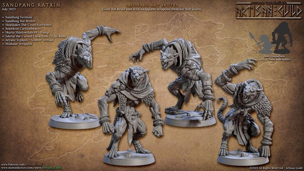 Sandfang Rat Brutes - The Printable Dragon