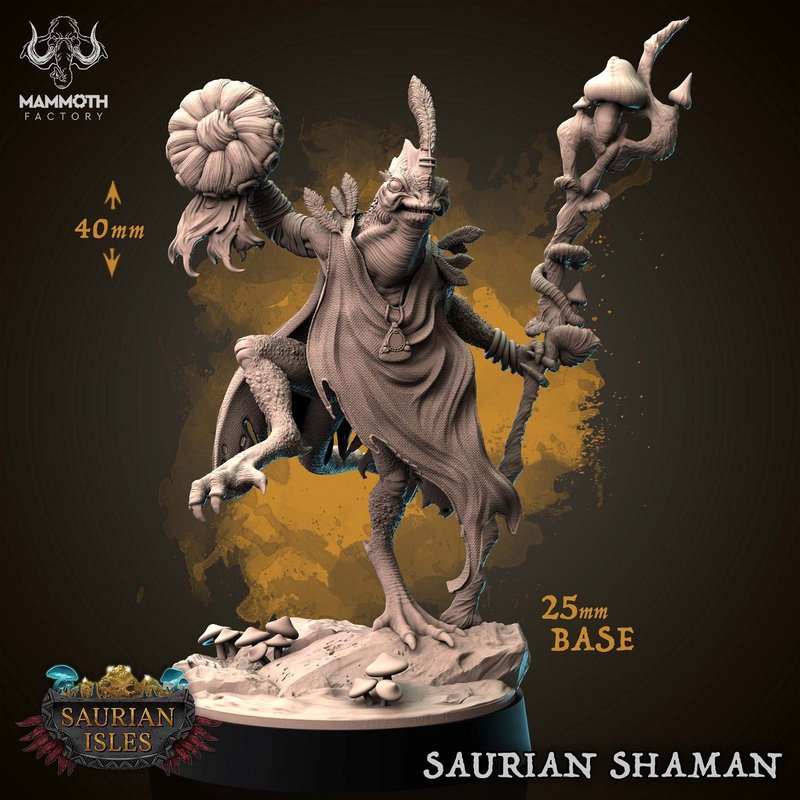 Saurian Shaman 3D-printed model