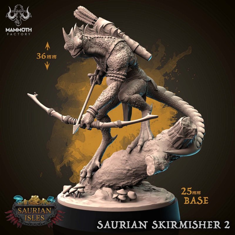 Saurian Skirmisher 3D-printed model