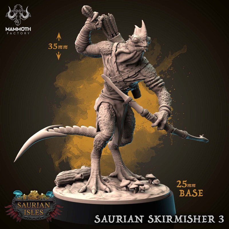 Saurian Skirmisher 3D-printed model