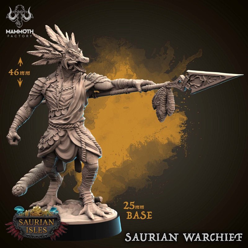 Saurian Warchief 3D-printed model