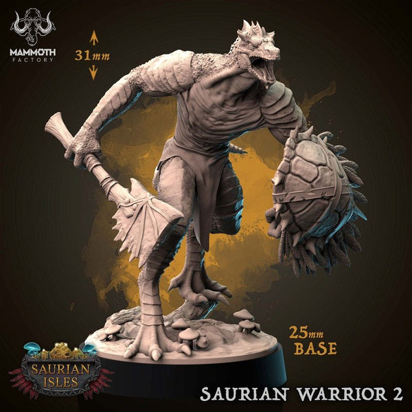 Saurian Warrior 3D-printed model