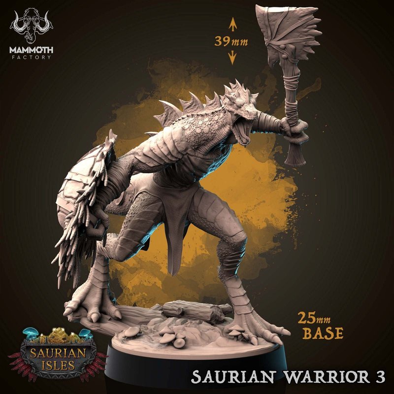 Saurian Warrior 3D-printed model