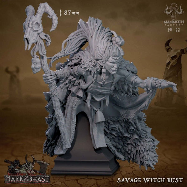 Savage Witch Bust 3D-printed model