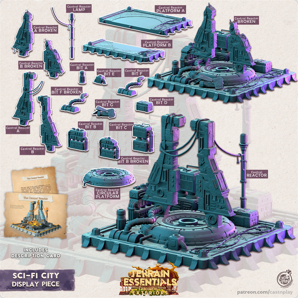 Sci-Fi City Display Piece 3D-printed model