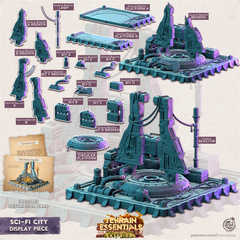Sci-Fi City Display Piece 3D-printed model