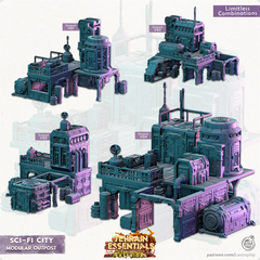 Sci-Fi City Modular Outpost 3D-printed model