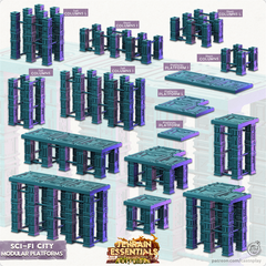 Sci-Fi City Modular Platforms 3D-printed model