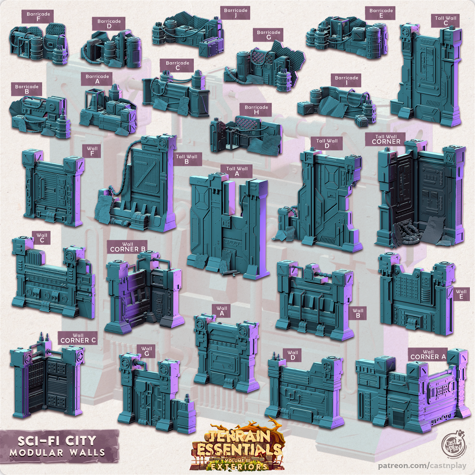 Sci-Fi City Modular Walls - The Printable Dragon