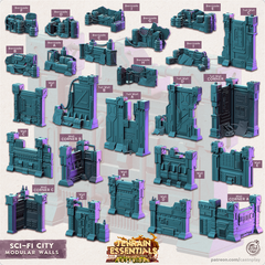 Sci-Fi City Modular Walls 3D-printed model