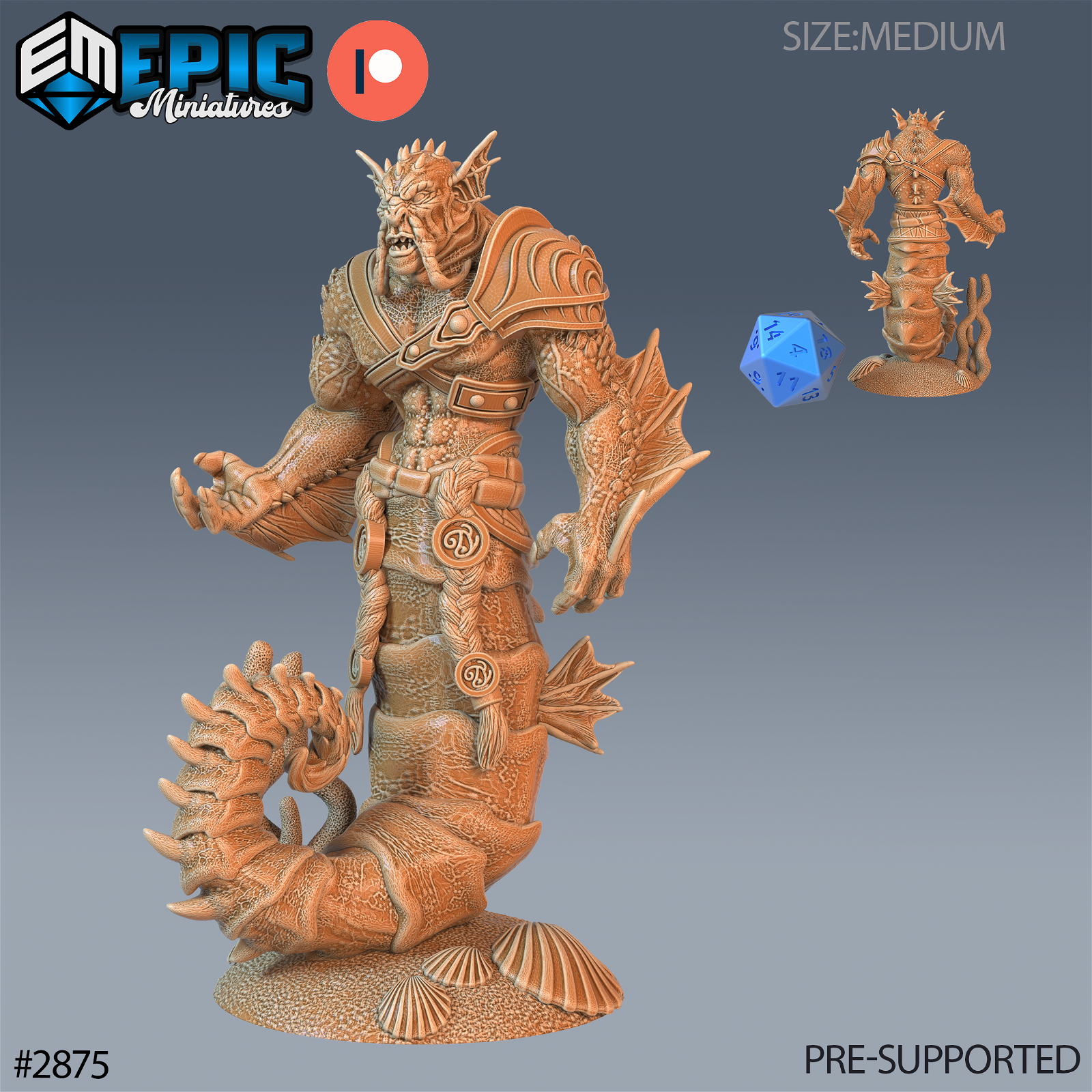 Seahorse Merman - The Printable Dragon