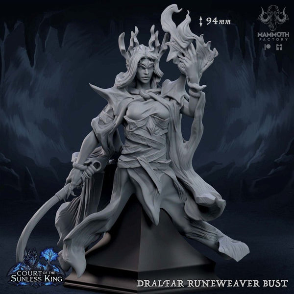 Selanwe, Dralfar Runeweaver Bust 3D-printed model