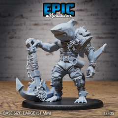 Shark Folk Pirate 3D-printed model