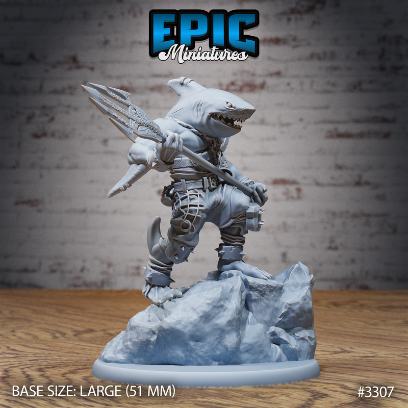 Shark Folk Pirate 3D-printed model