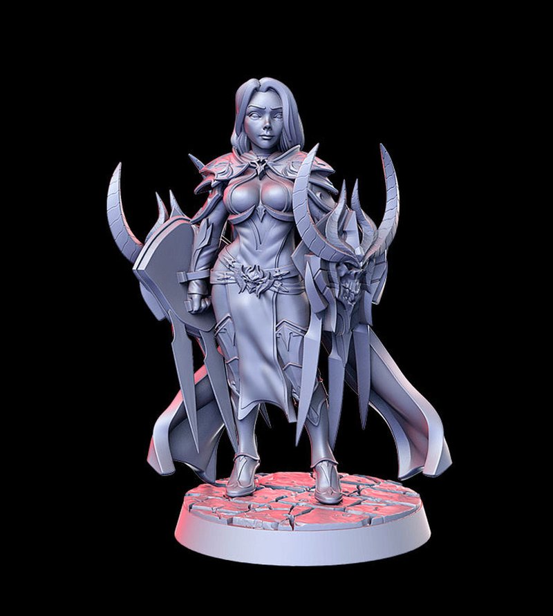 Sheah The Female Deathknight 3D-printed model