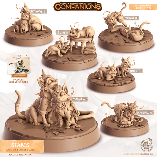 Siams The Siamese Cats - The Printable Dragon