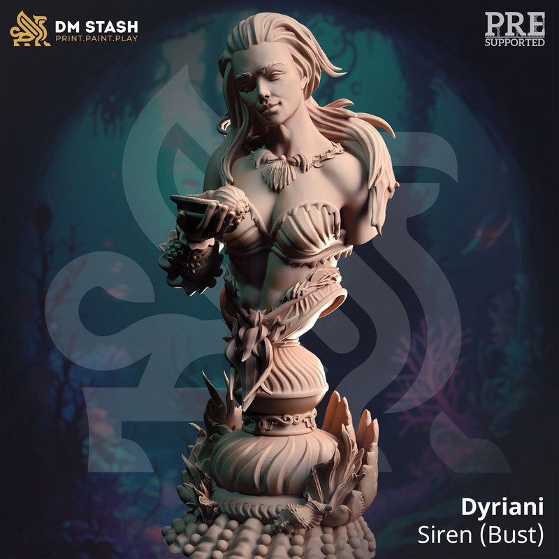 Siren Bust 3D-printed model