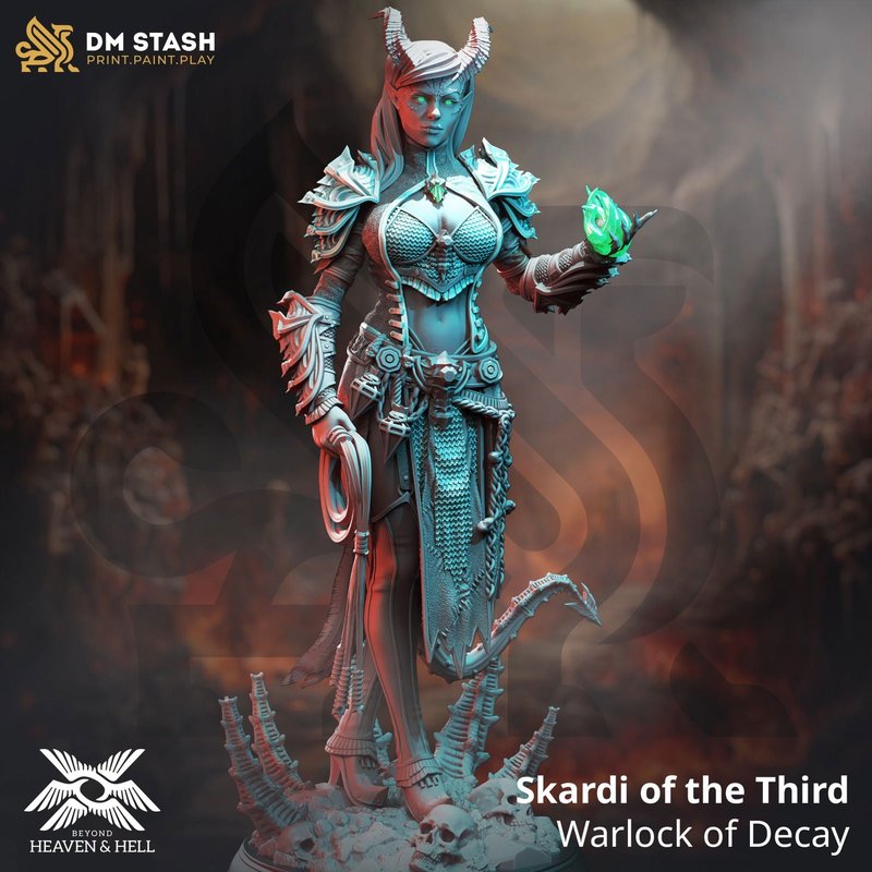 Skardi of the Third - Warlock of Decay 3D-printed model
