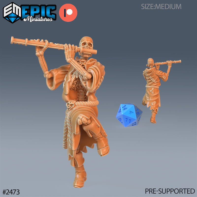 Skeleton Musician 3D-printed model
