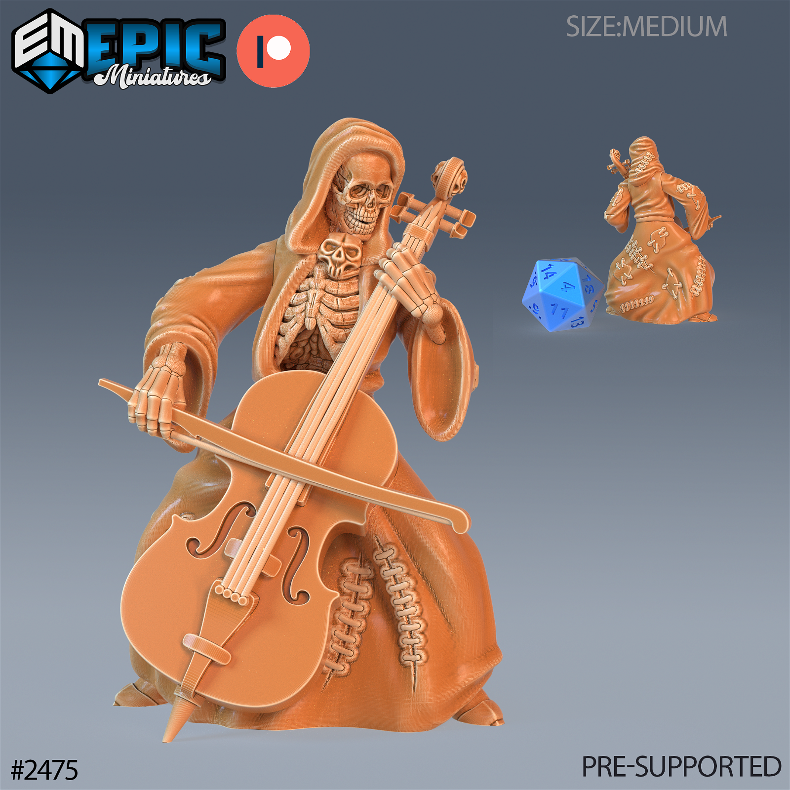 Skeleton Musician - The Printable Dragon