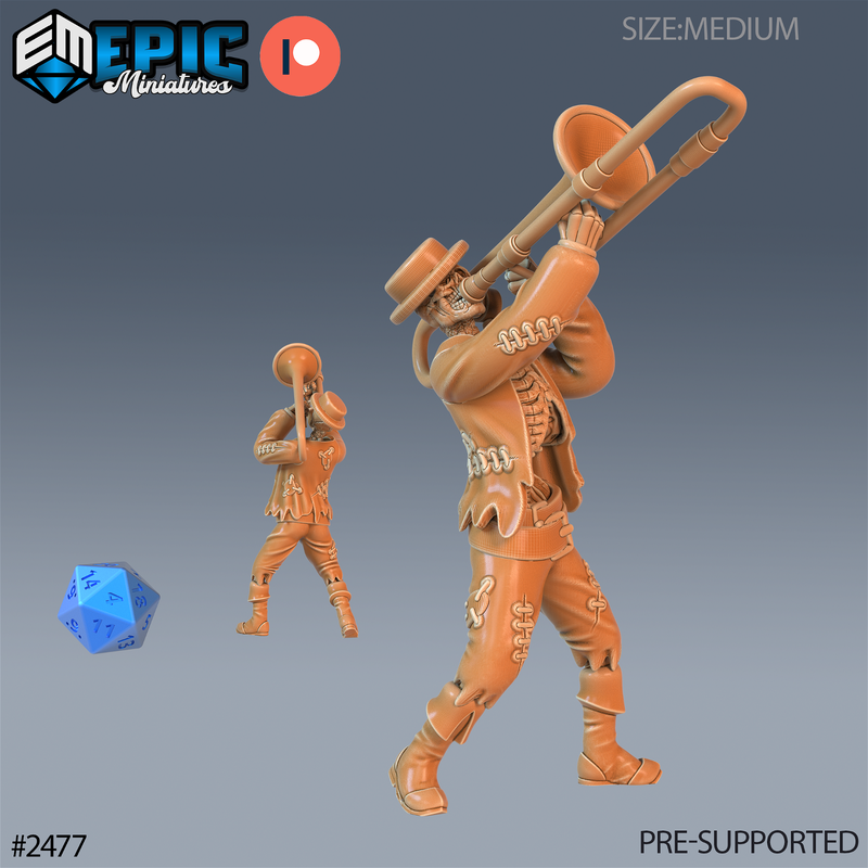 Skeleton Musician 3D-printed model
