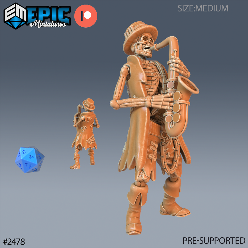 Skeleton Musician 3D-printed model