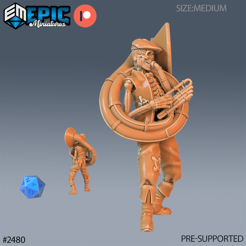 Skeleton Musician 3D-printed model